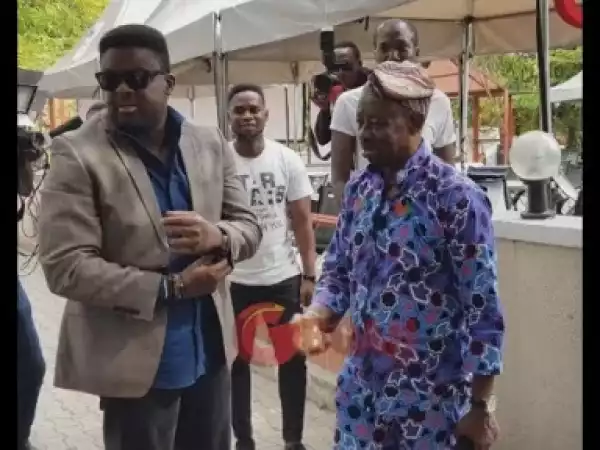 Video: Tunde Afolayan Arrives Like A King And Hugs Legendary Tunde Kilani At His 70th Birthday Celebration